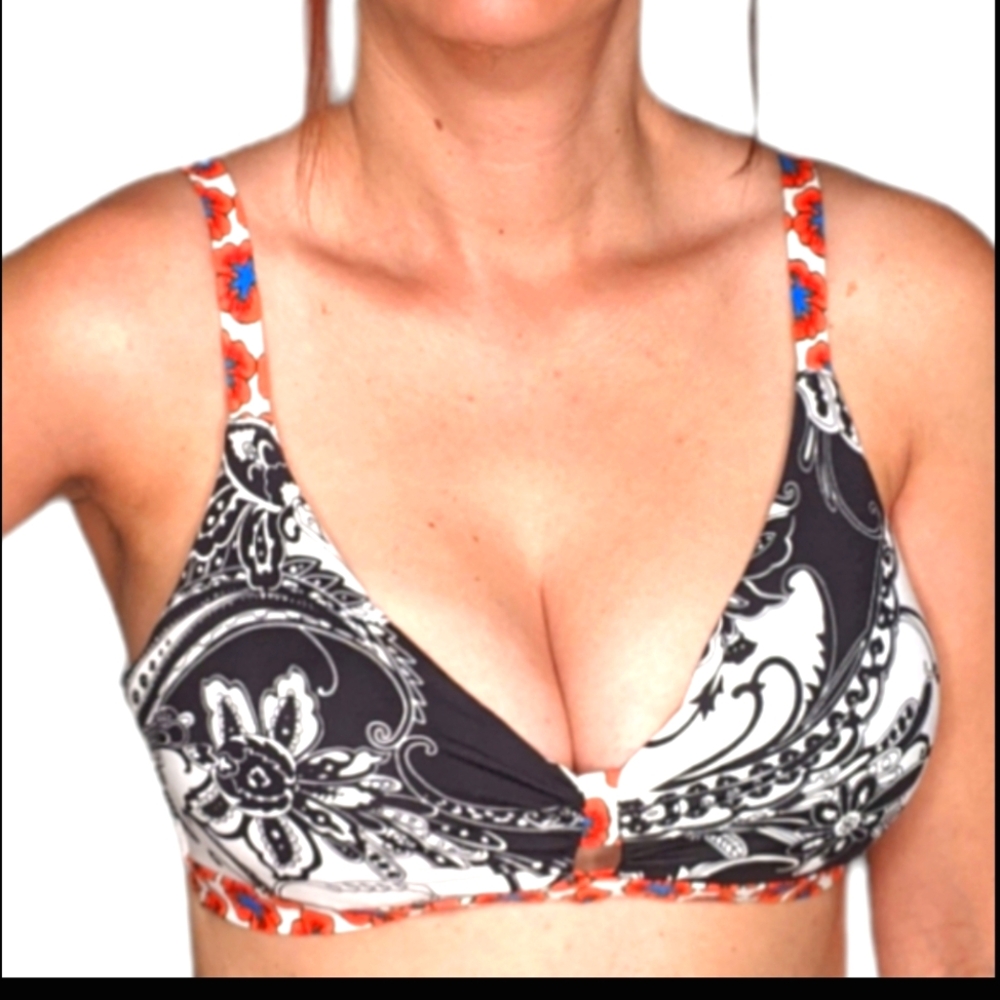 TOMMY BAHAMA Mixed Print Bikini Top ~ NWOT